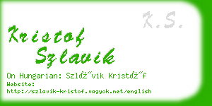 kristof szlavik business card